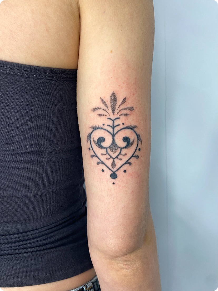 Elegant Hand-Poke Ornament Tattoo