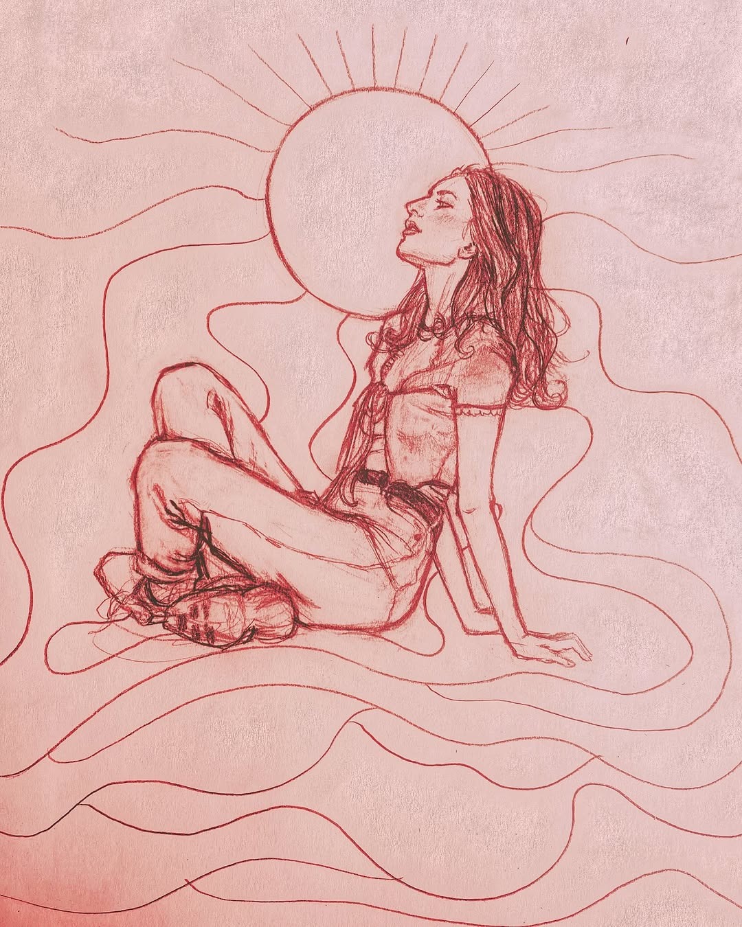 Dreamy Sun Goddess Tattoo Design
