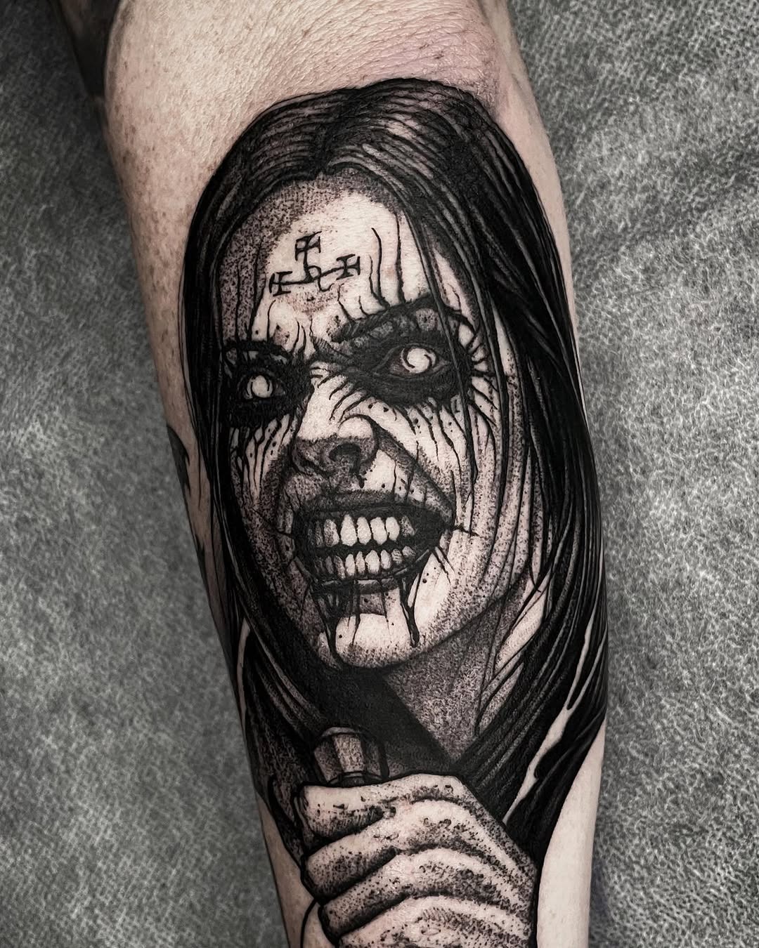 Grit-Style Demonic Portrait