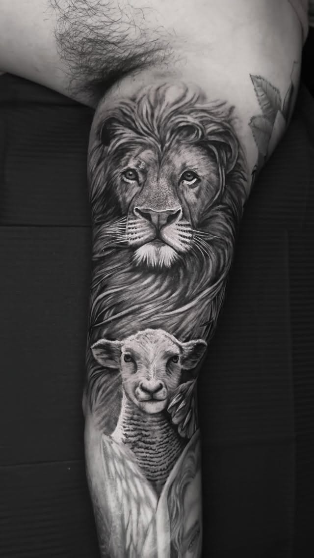 Majestic Lion and Lamb Sleeve Art