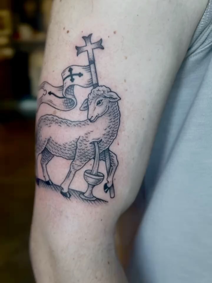 Minimalist Lamb Arm Tattoo