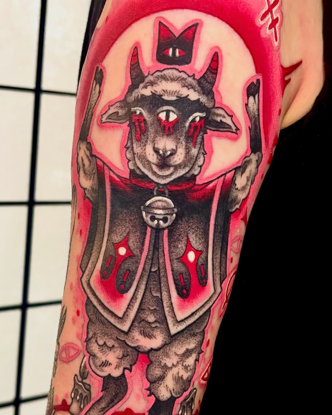 Bold Illustrative Lamb Tattoo