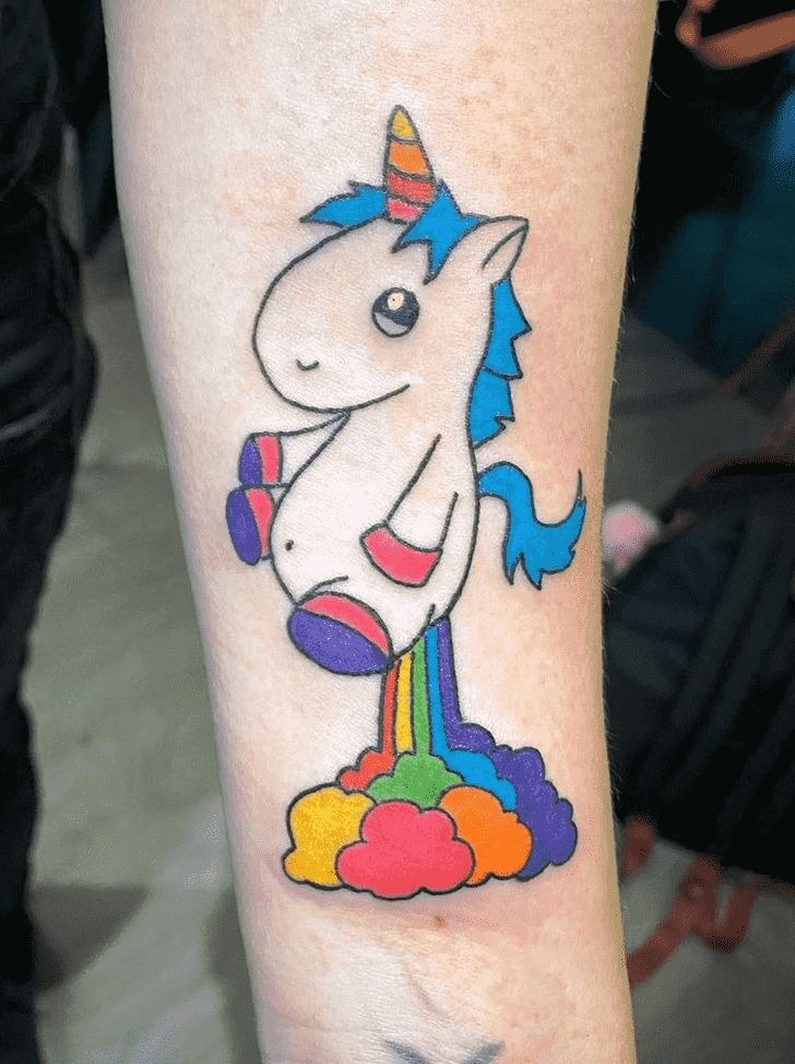 Whimsical Rainbow Unicorn Tattoo