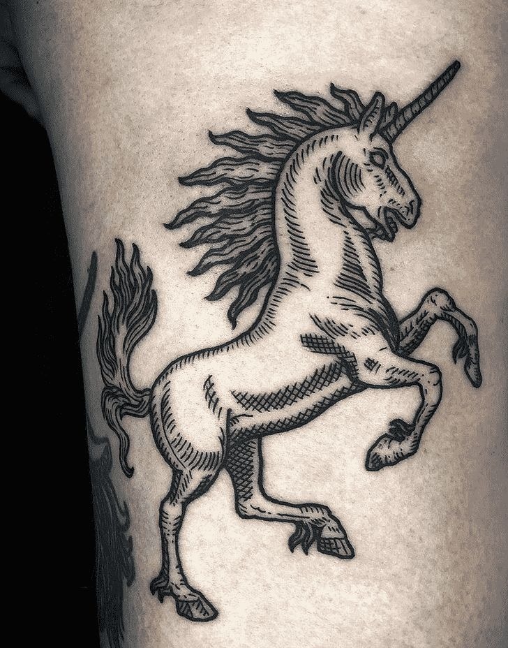 Vintage Etching Style Unicorn Design
