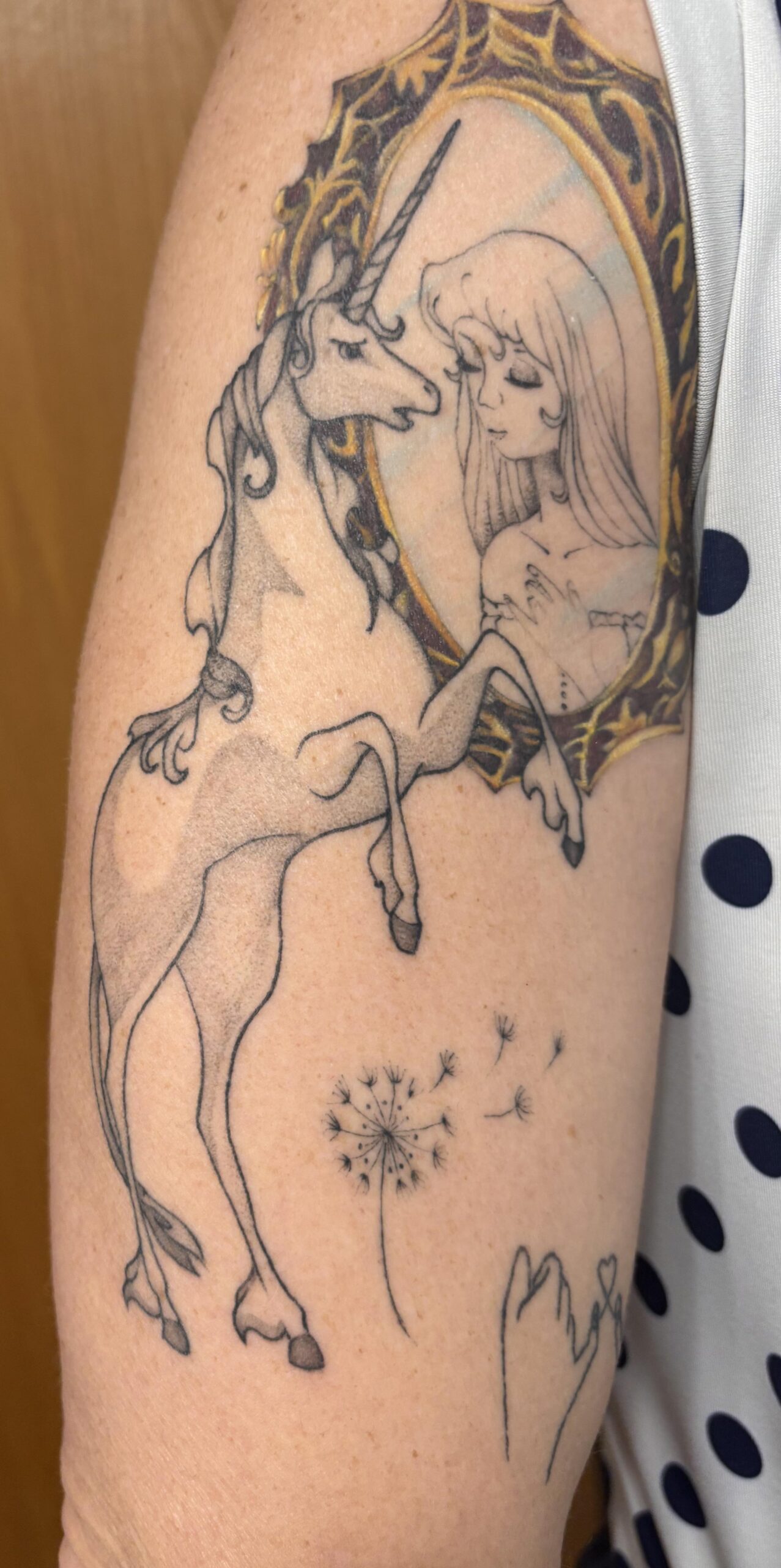 Artistic Storybook Unicorn Tattoo