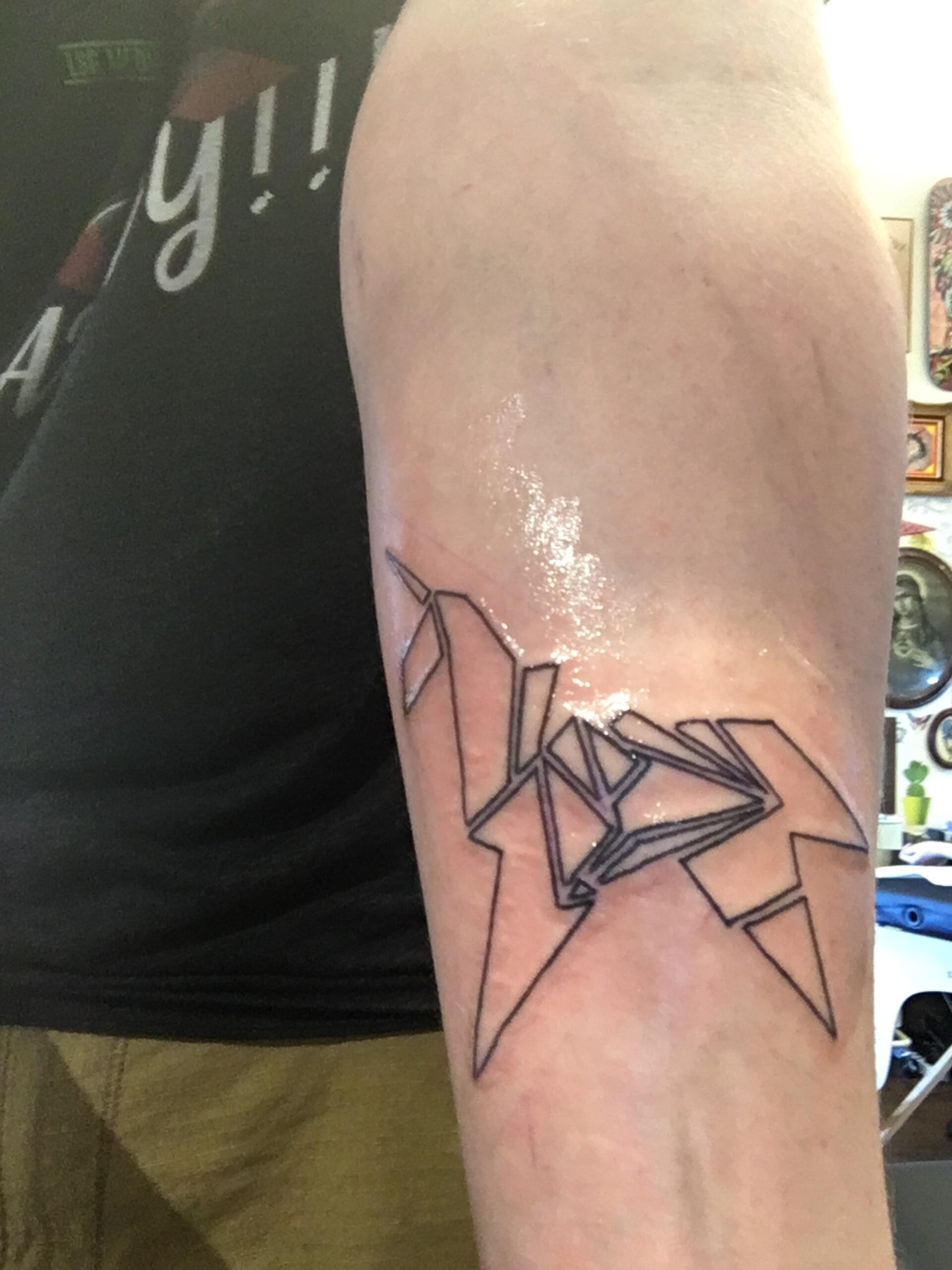 Unique Geometric Origami Unicorn Tattoo