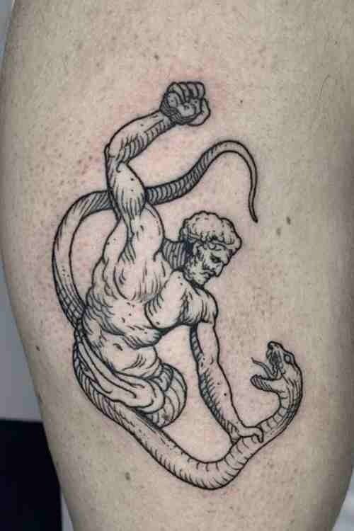 Minimalist Heroic Mythology Tattoo