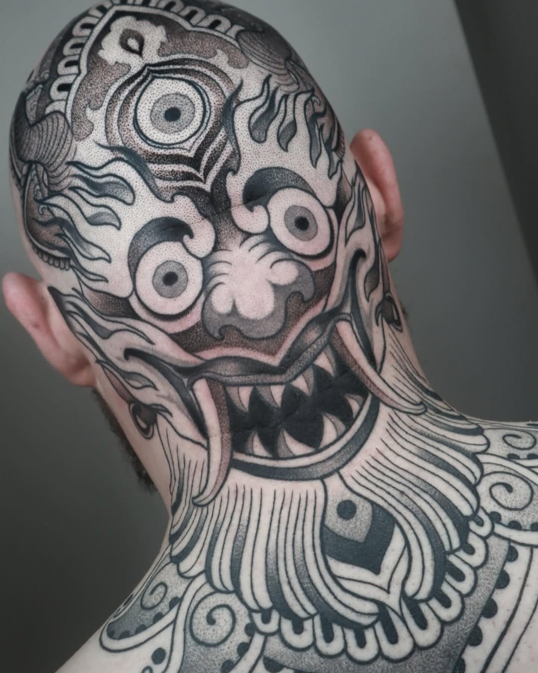Intricate Mythological Demon Head Piece
