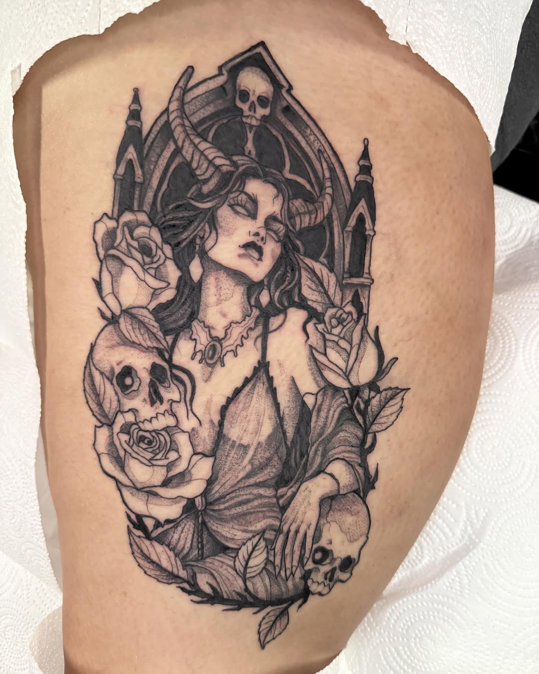 Gothic Mythological Figure Ink