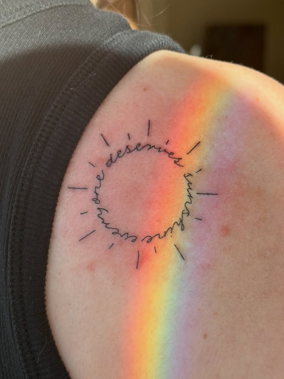 Inspirational sunshine quote tattoo