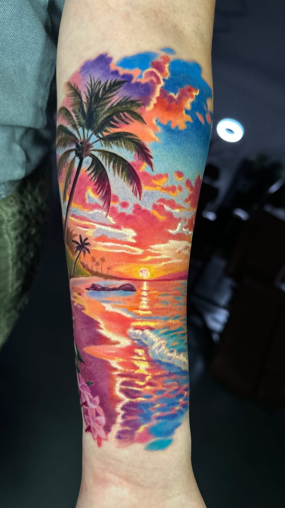 Vibrant Tropical Sunset Sleeve