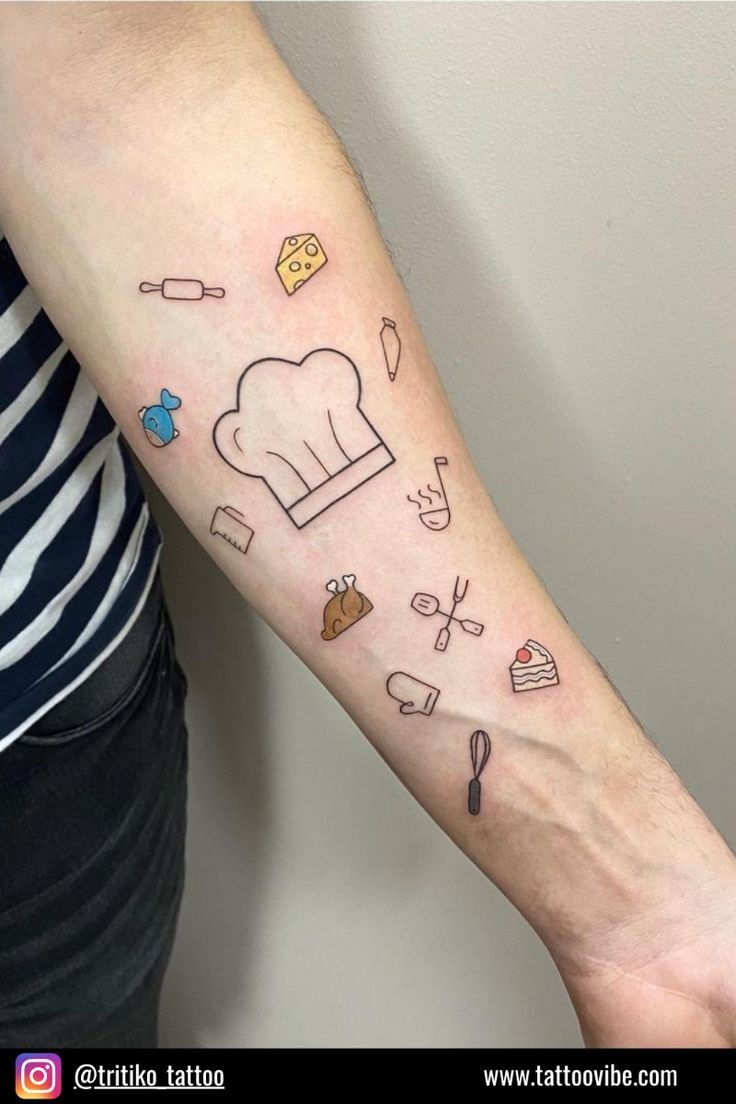 Cute Minimalist Culinary Tattoos