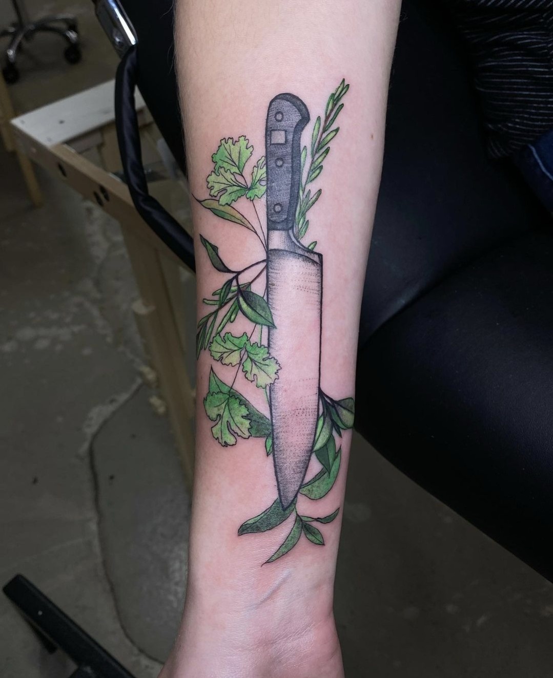Culinary Inspired Knife Tattoo