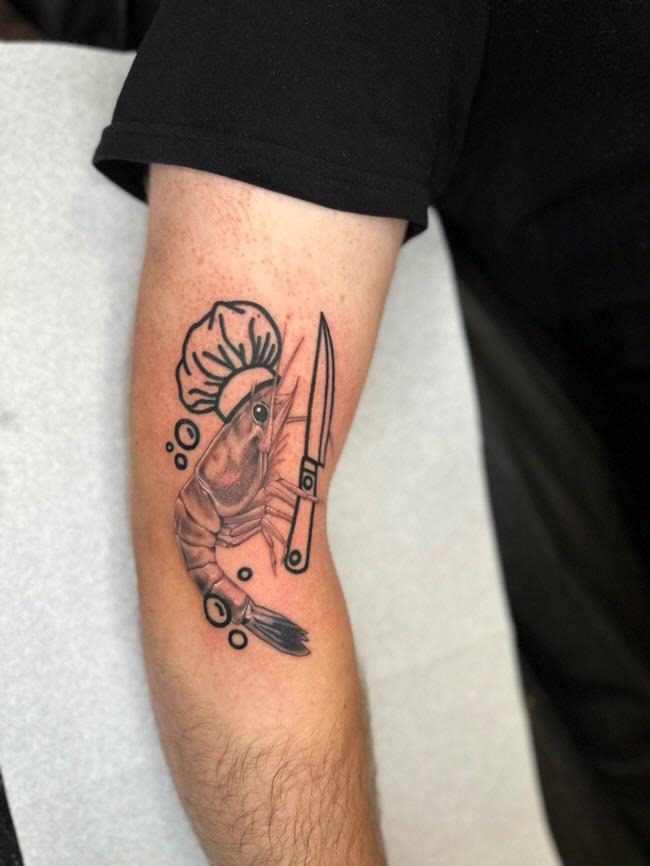 Unique Seafood Chef Tattoo Idea