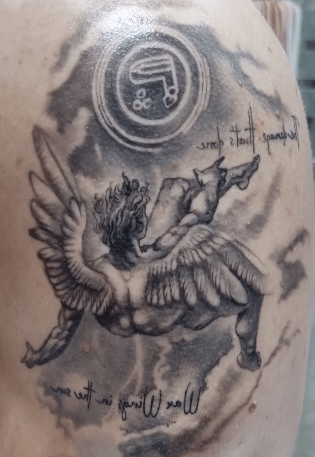 Detailed Fallen Angel Back Piece