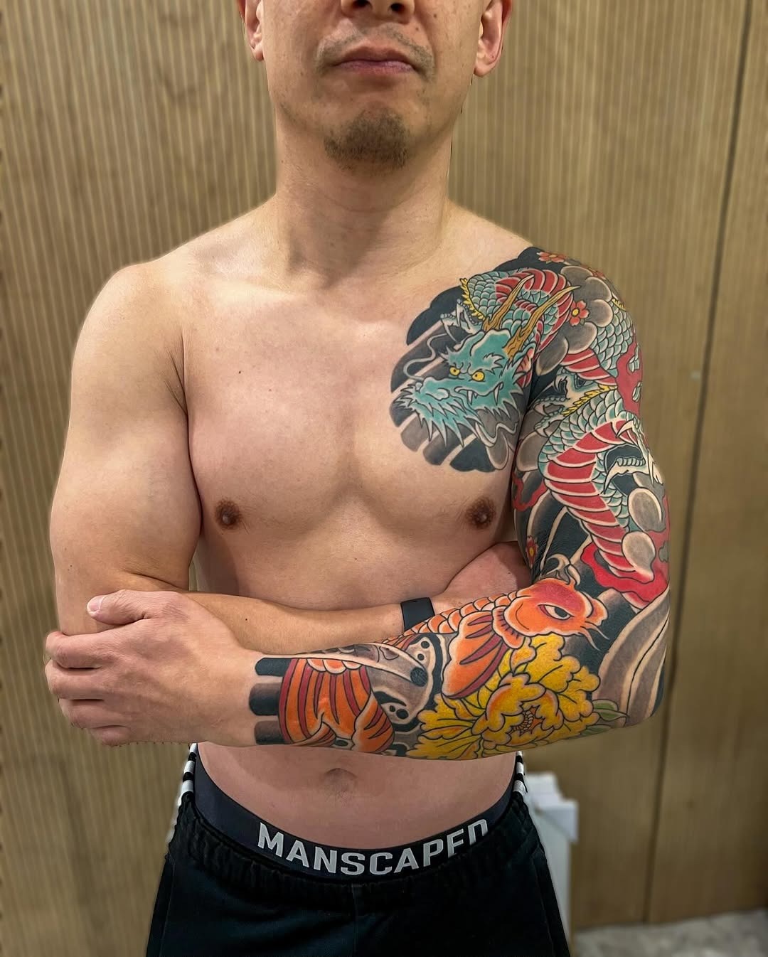 Stunning full-sleeve Japanese dragon art