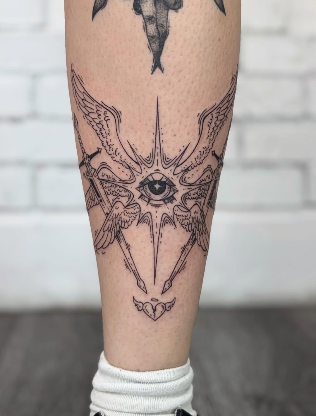 Mystical Wing and All-Seeing Eye Tattoo