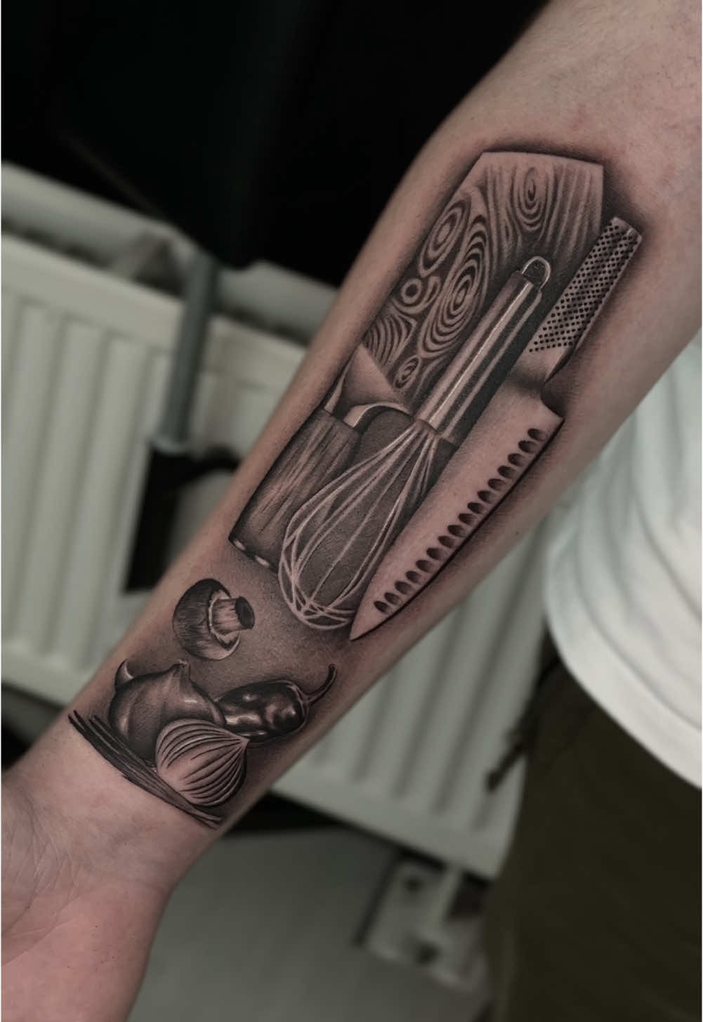 Detailed Professional Kitchen Work Tattoo