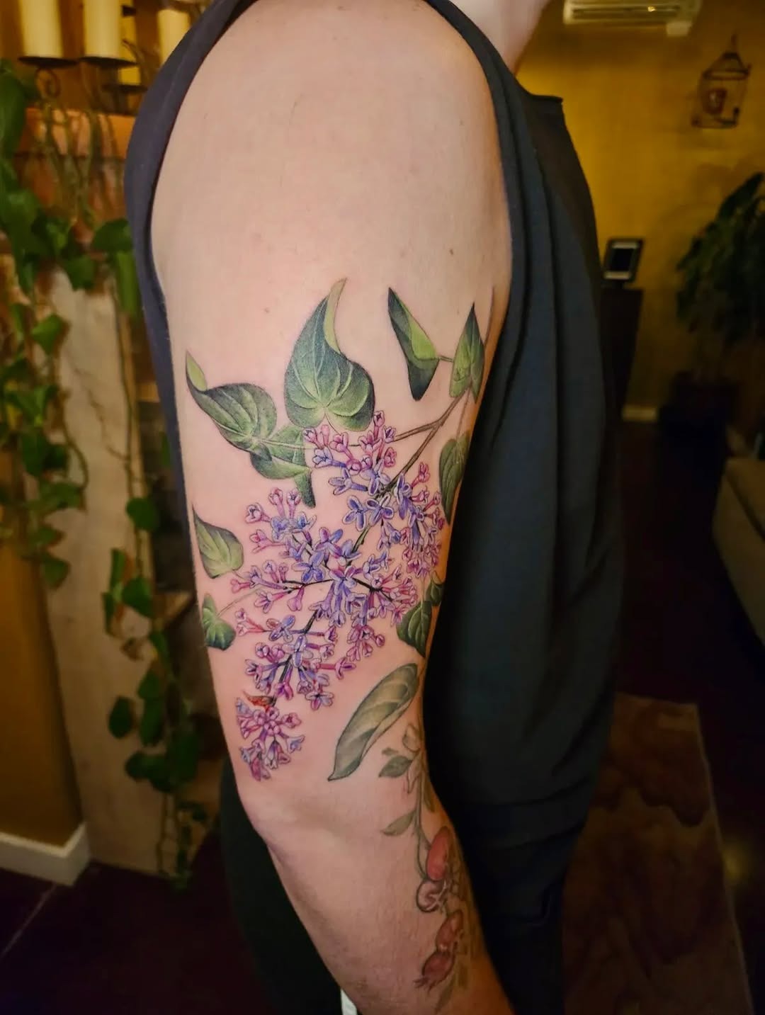 Rich purple lilac floral arm piece