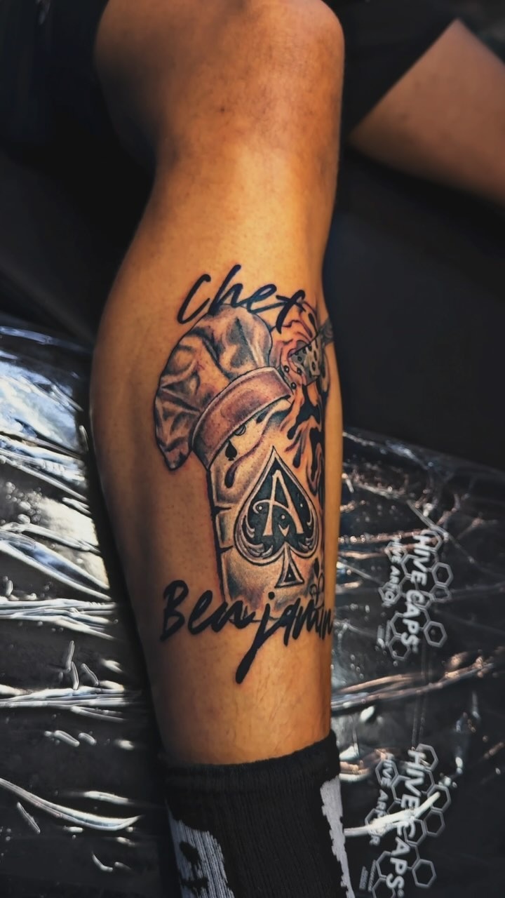 Custom Chef Hat and Spade Tattoo Design