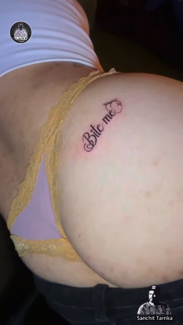Script Font Hip Tattoo Idea