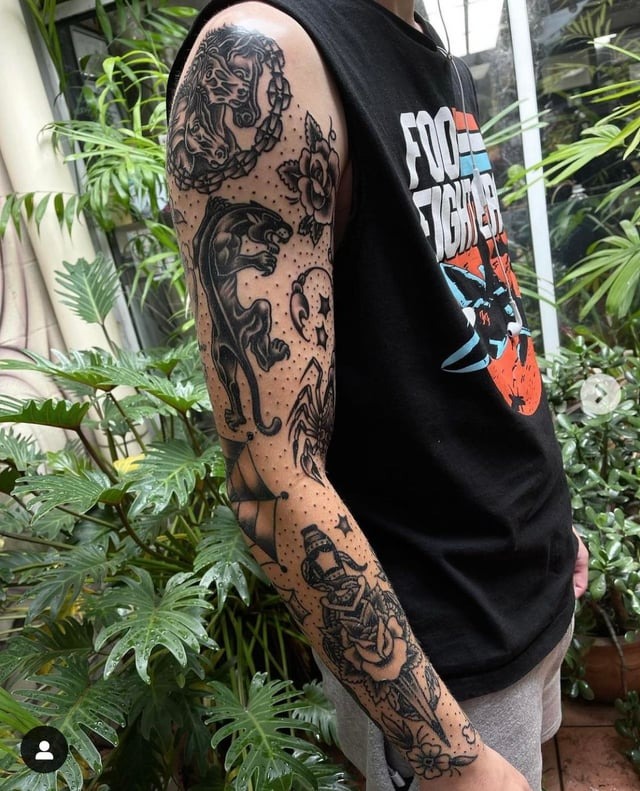 Classic Traditional Tattoo Sleeve Inspiration
