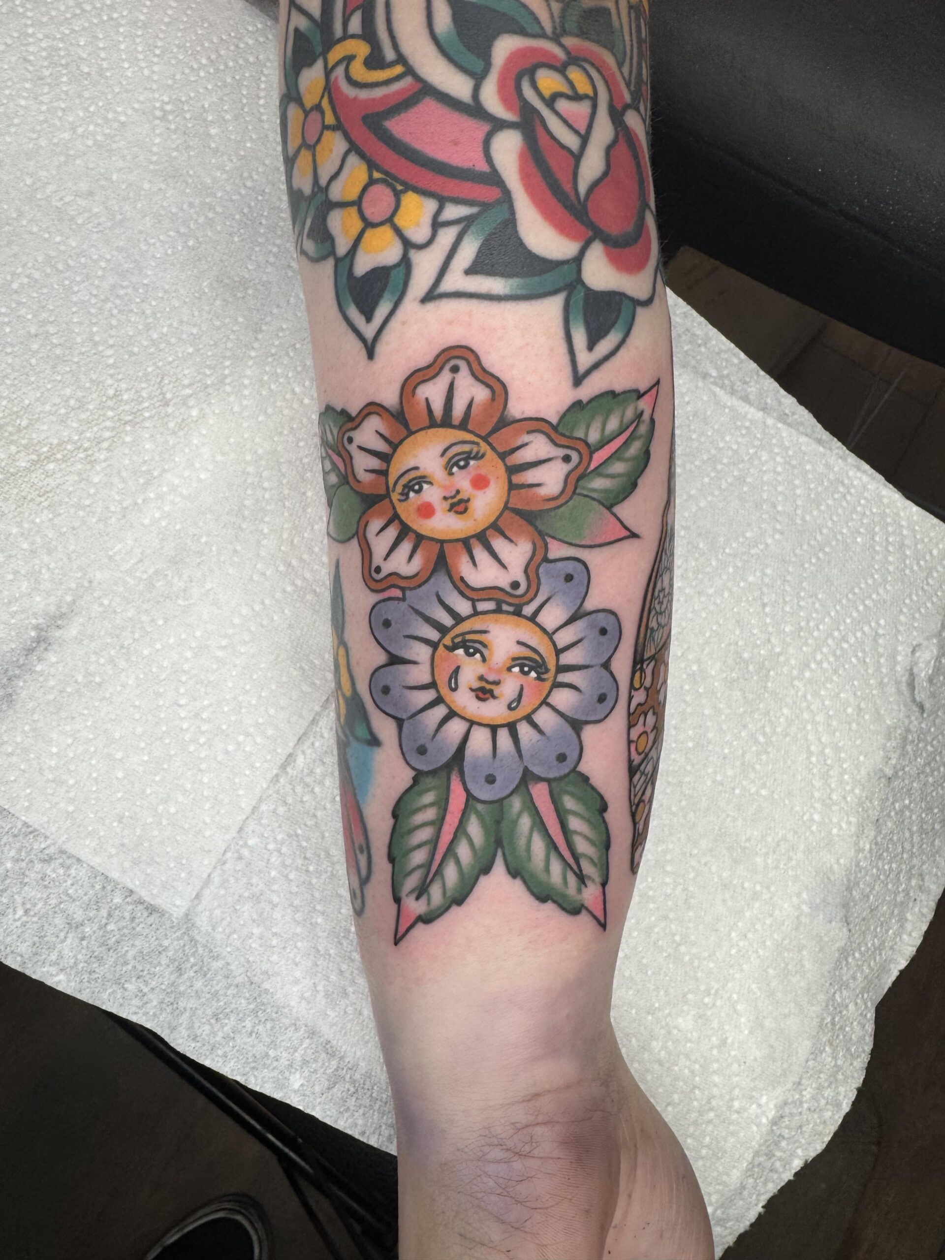 Traditional Flower Tattoo Design