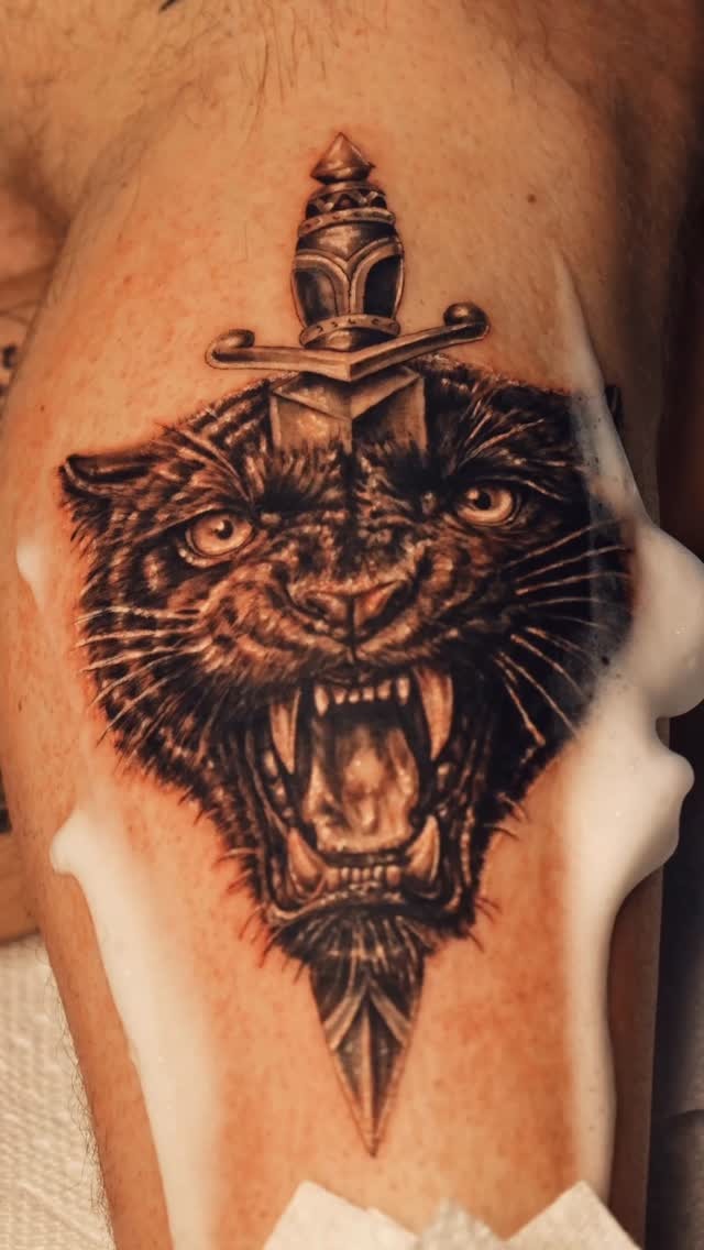Classic Panther Traditional Tattoo