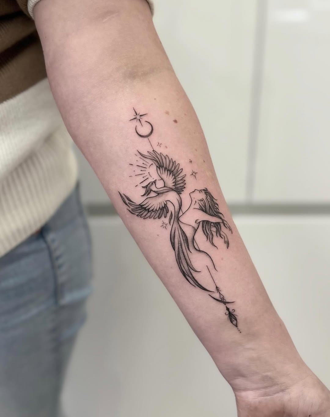Charming Forearm Phoenix Design