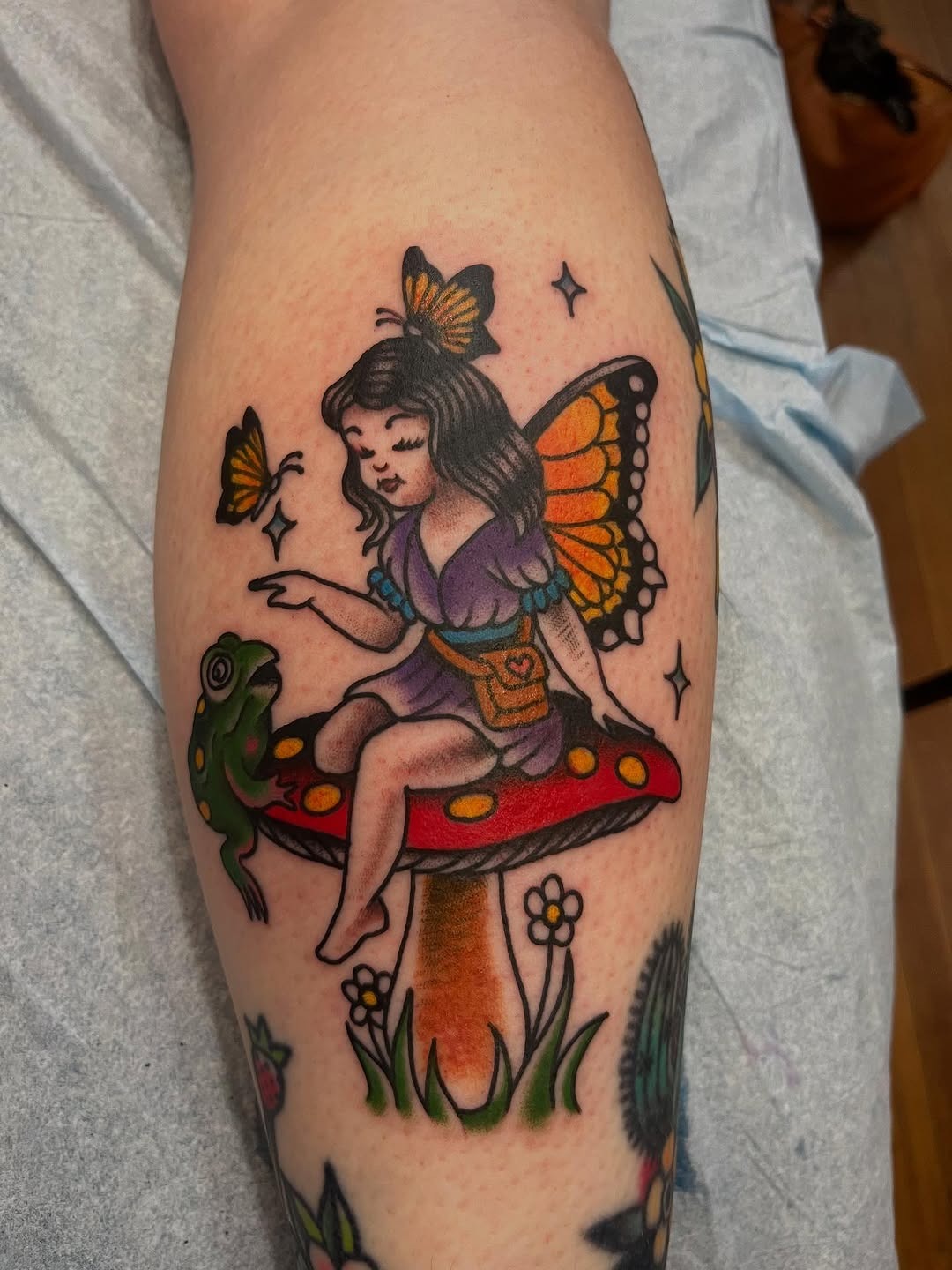 Whimsical Fairy and Mushroom Ink