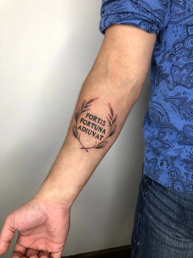 Elegant Laurel Wreath Tattoo