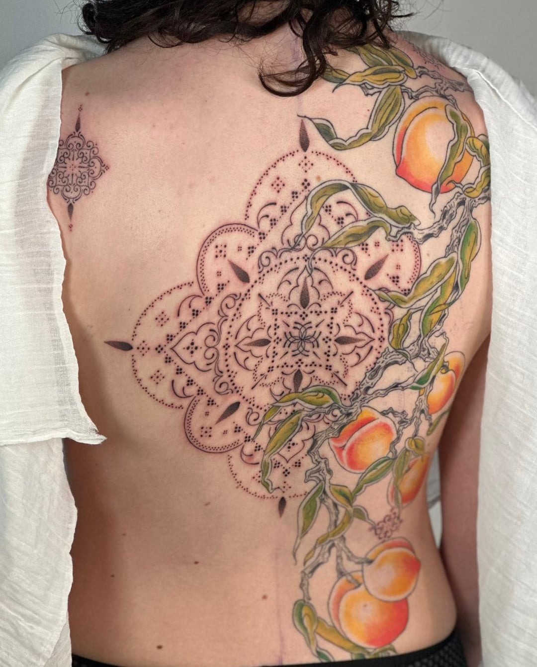 Floral and Geometric Back Piece