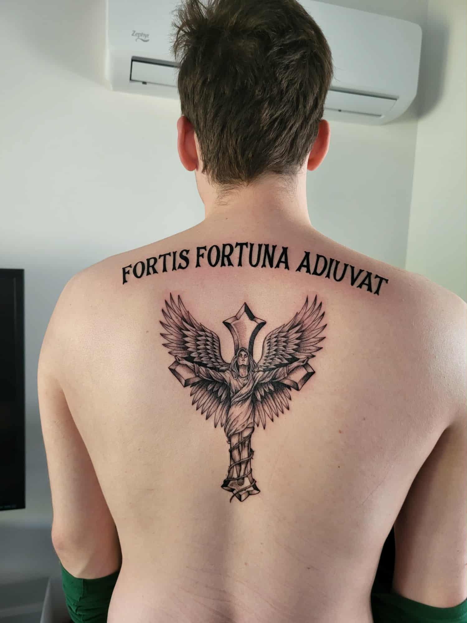 Classic Back Piece with Latin Script