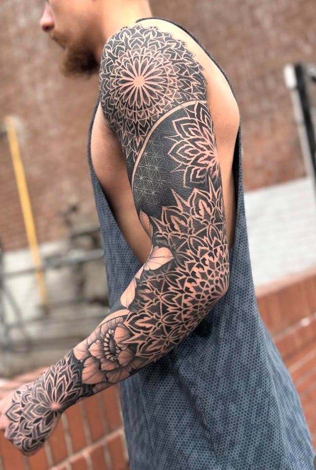 Full Sleeve Detailed Mandala Tattoo