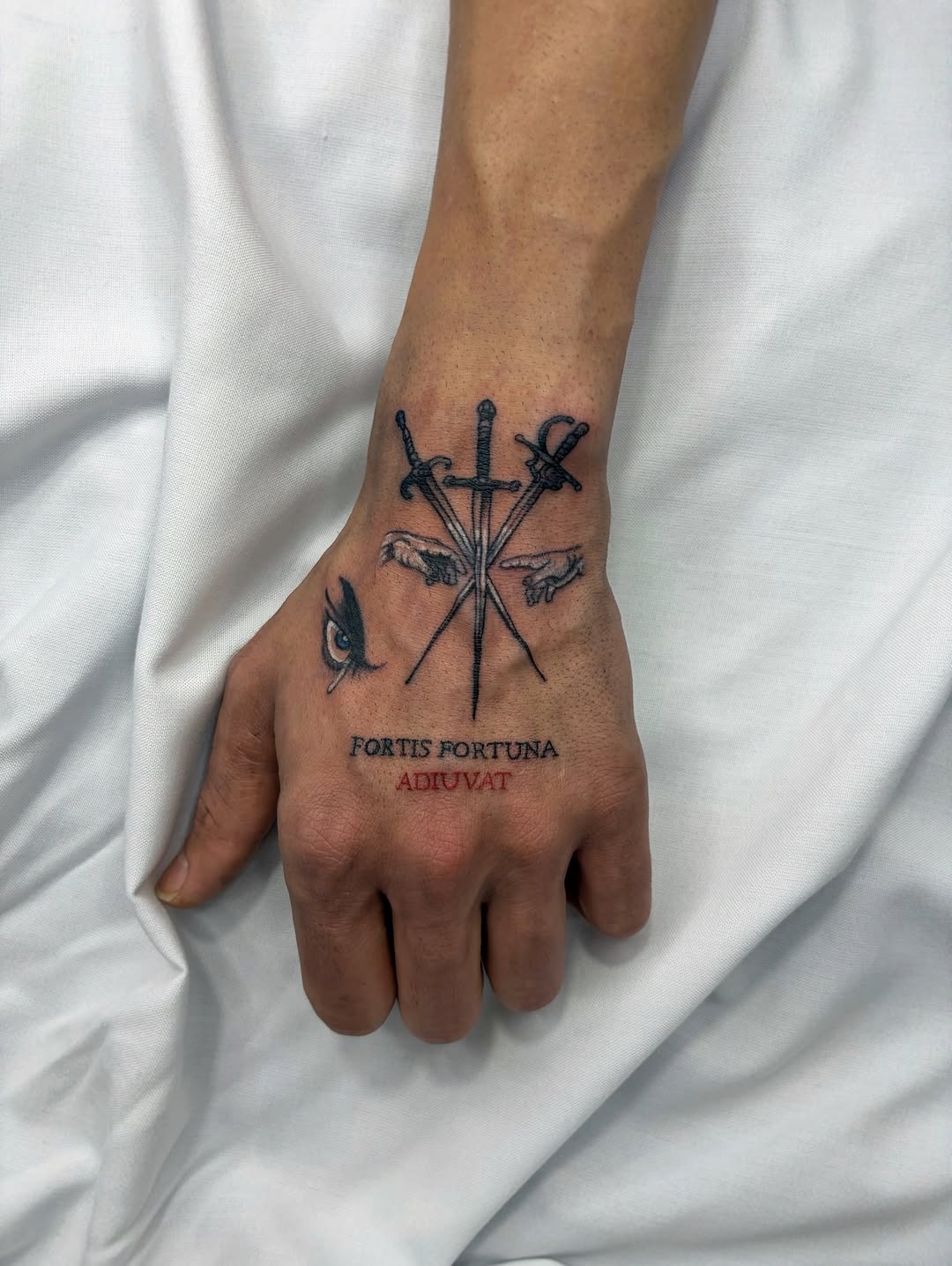 Bold Illustrative Hand Tattoo