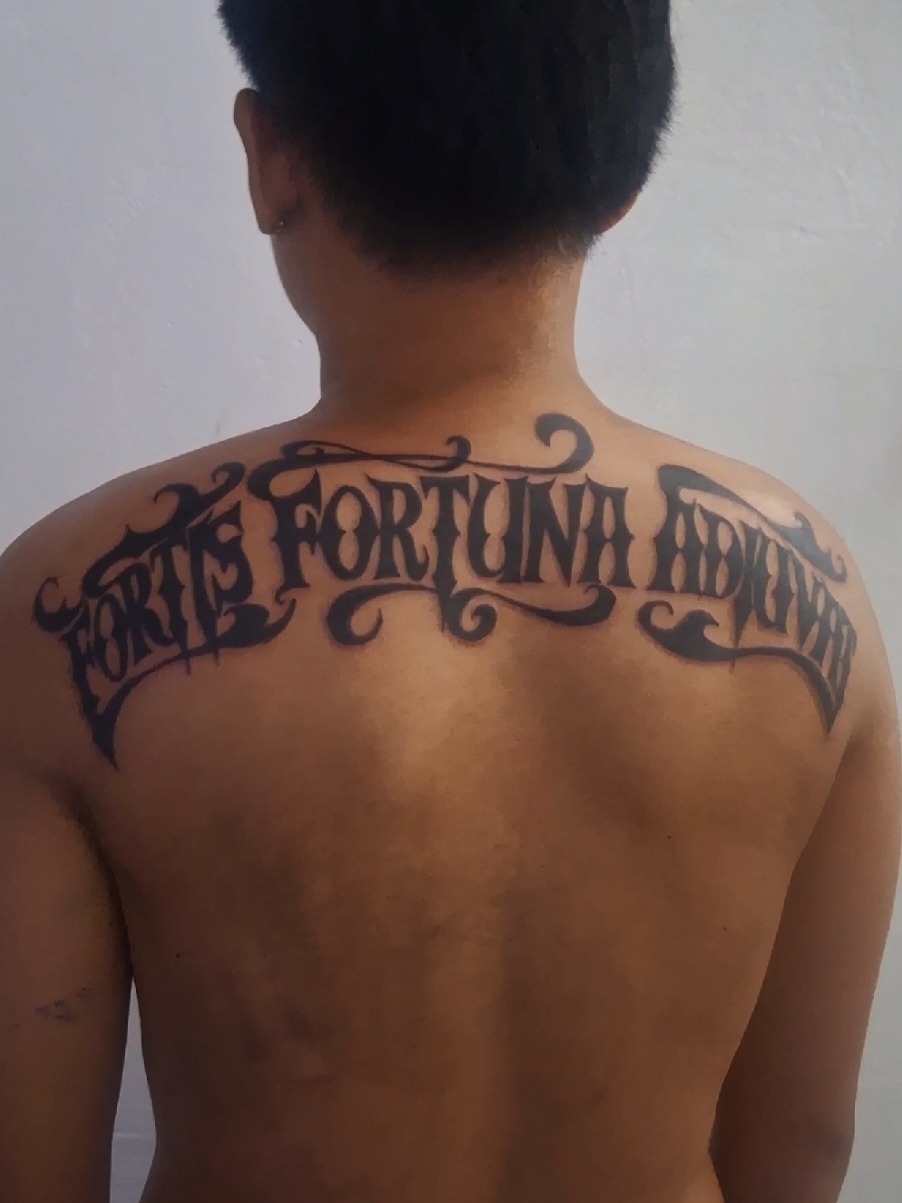 Flowing Script Across the Shoulders