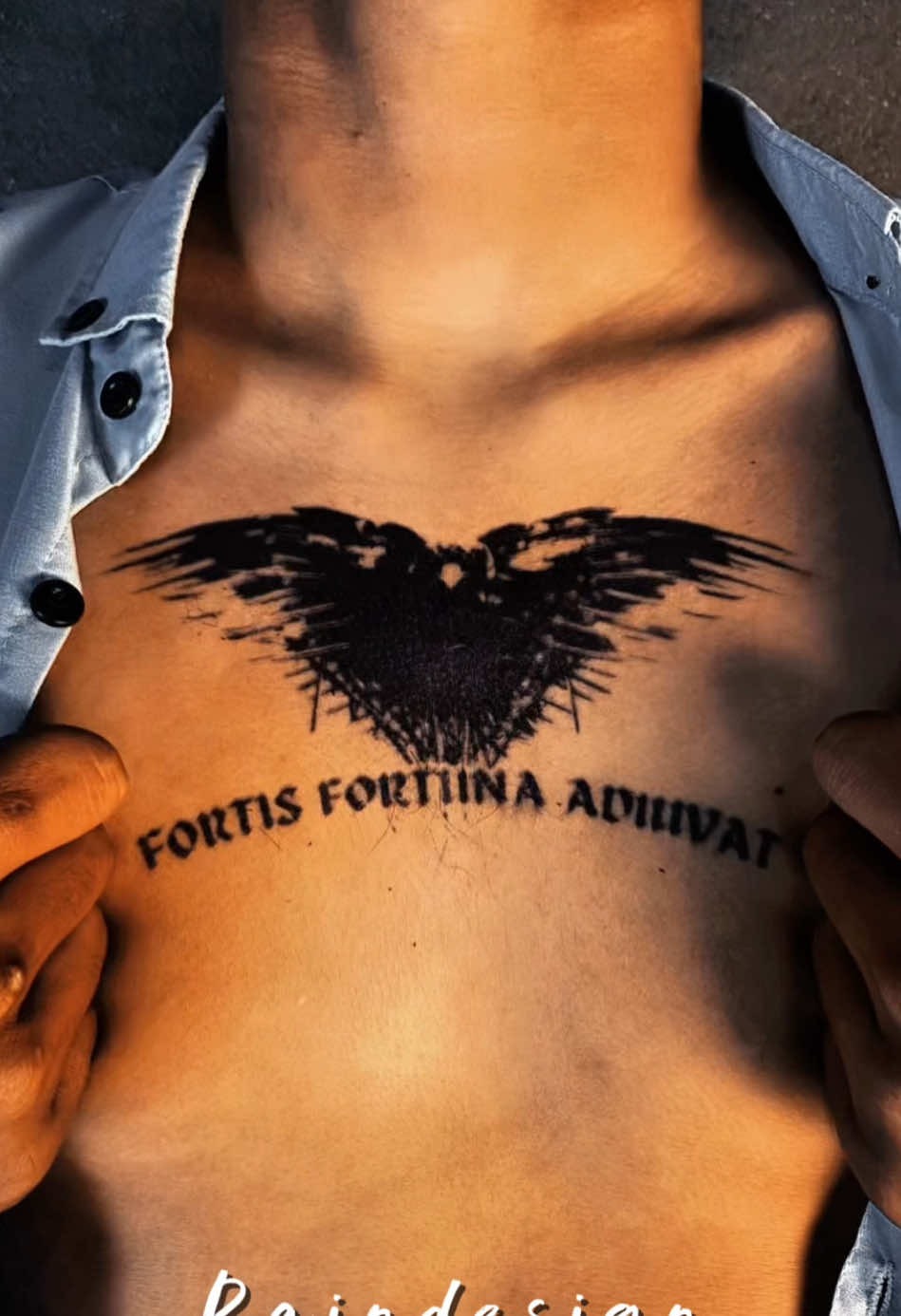 Bold Chest Piece with Raven Imagery