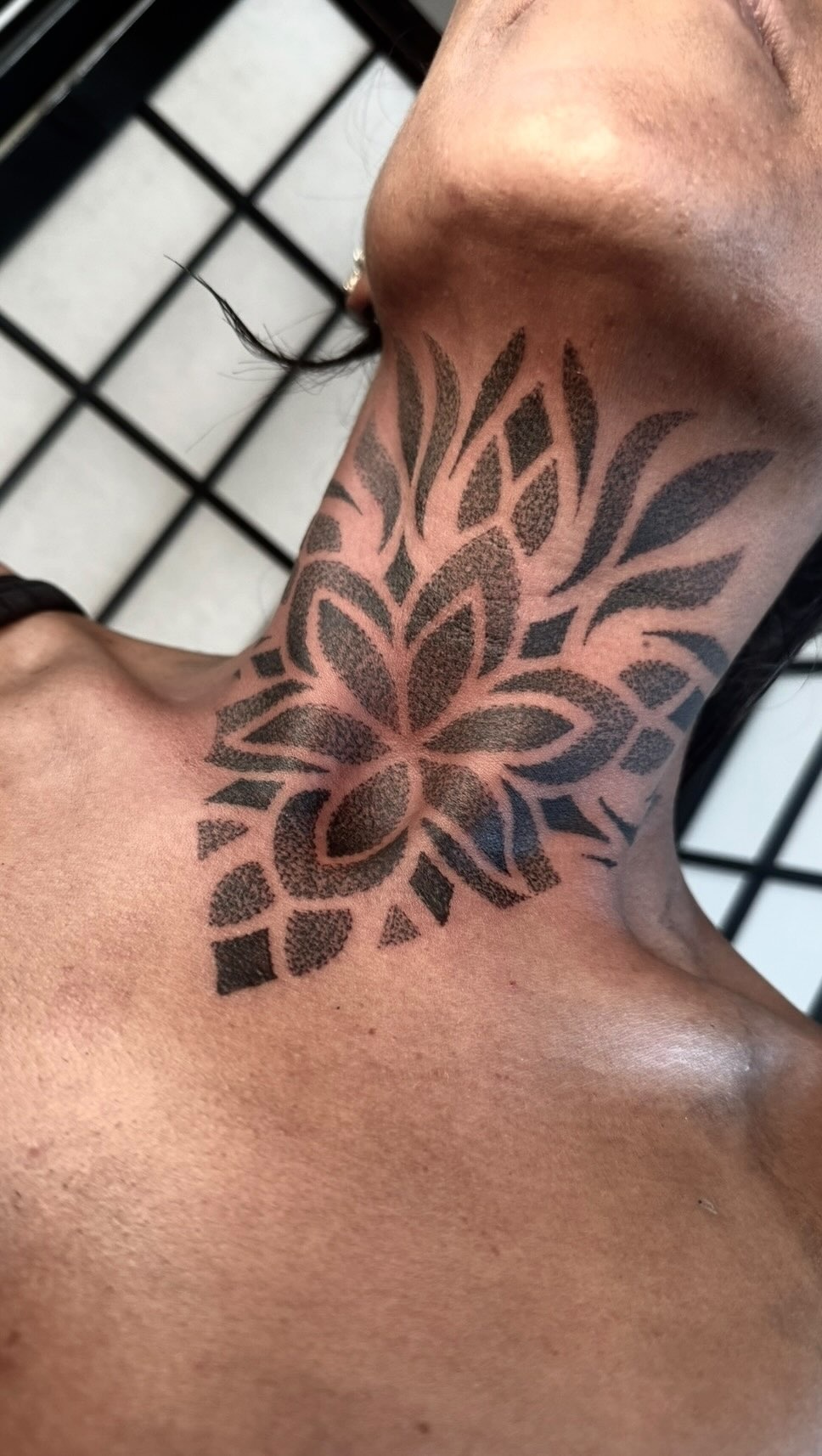 Elegant Dotwork Mandala Neck Piece
