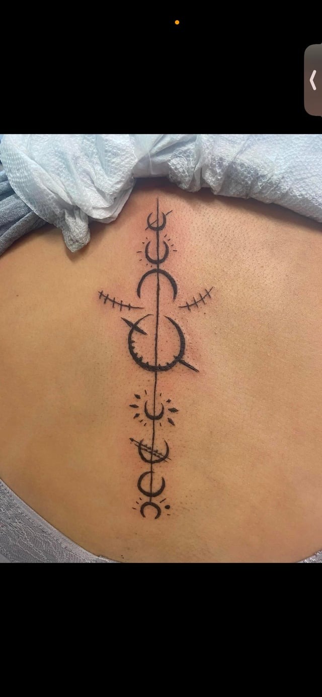 Celestial Fine-Line Spine Art