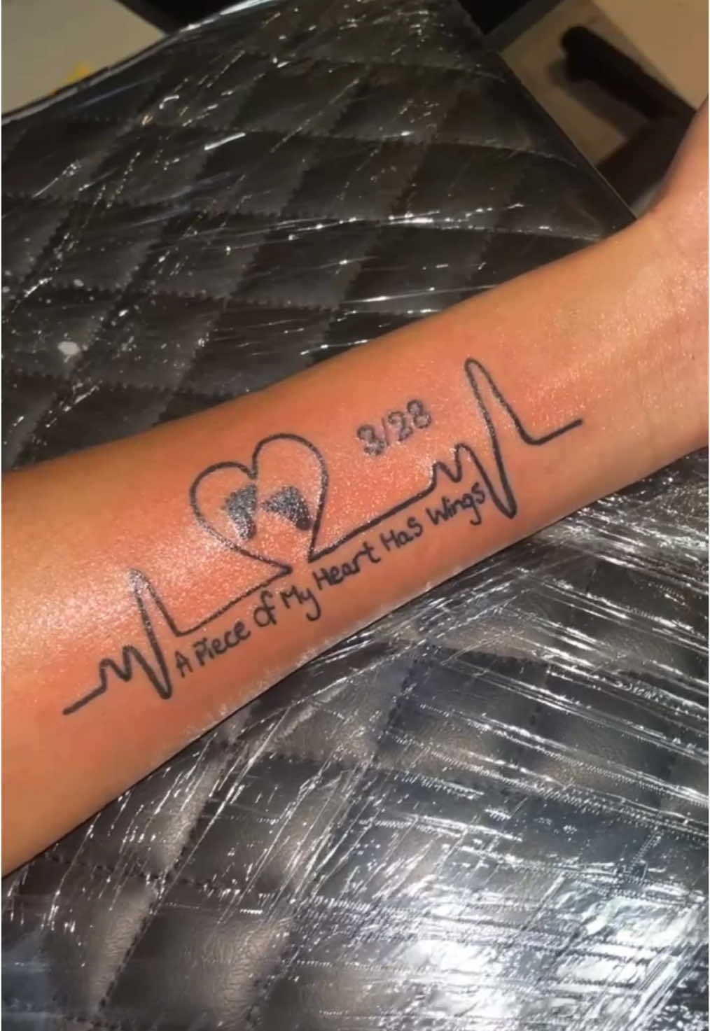 Heartbeat Line Remembrance Tattoo for Infant Loss