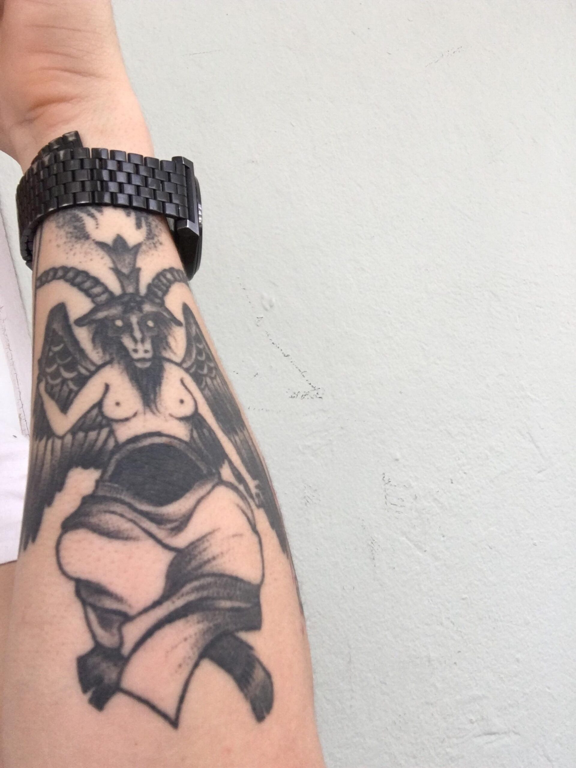 Classic Blackwork Baphomet Body Art