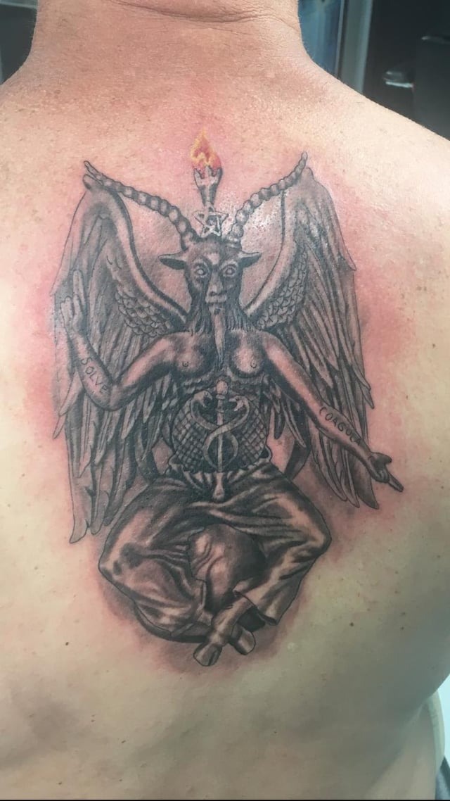 Detailed Baphomet Illustration Tattoo