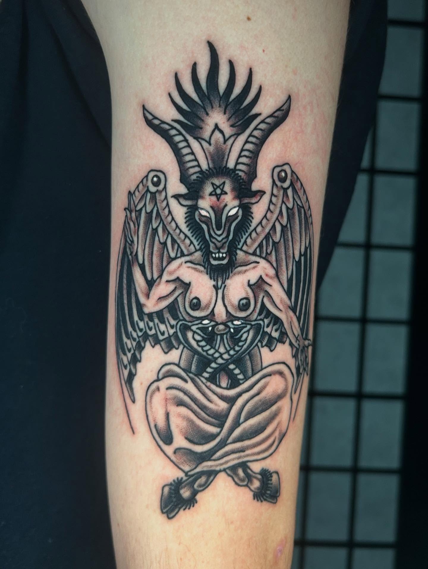 Detailed Baphomet Forearm Piece