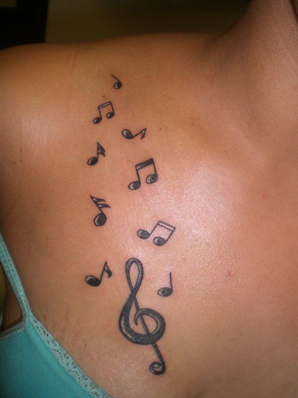 Flowing Musical Notes Tattoo