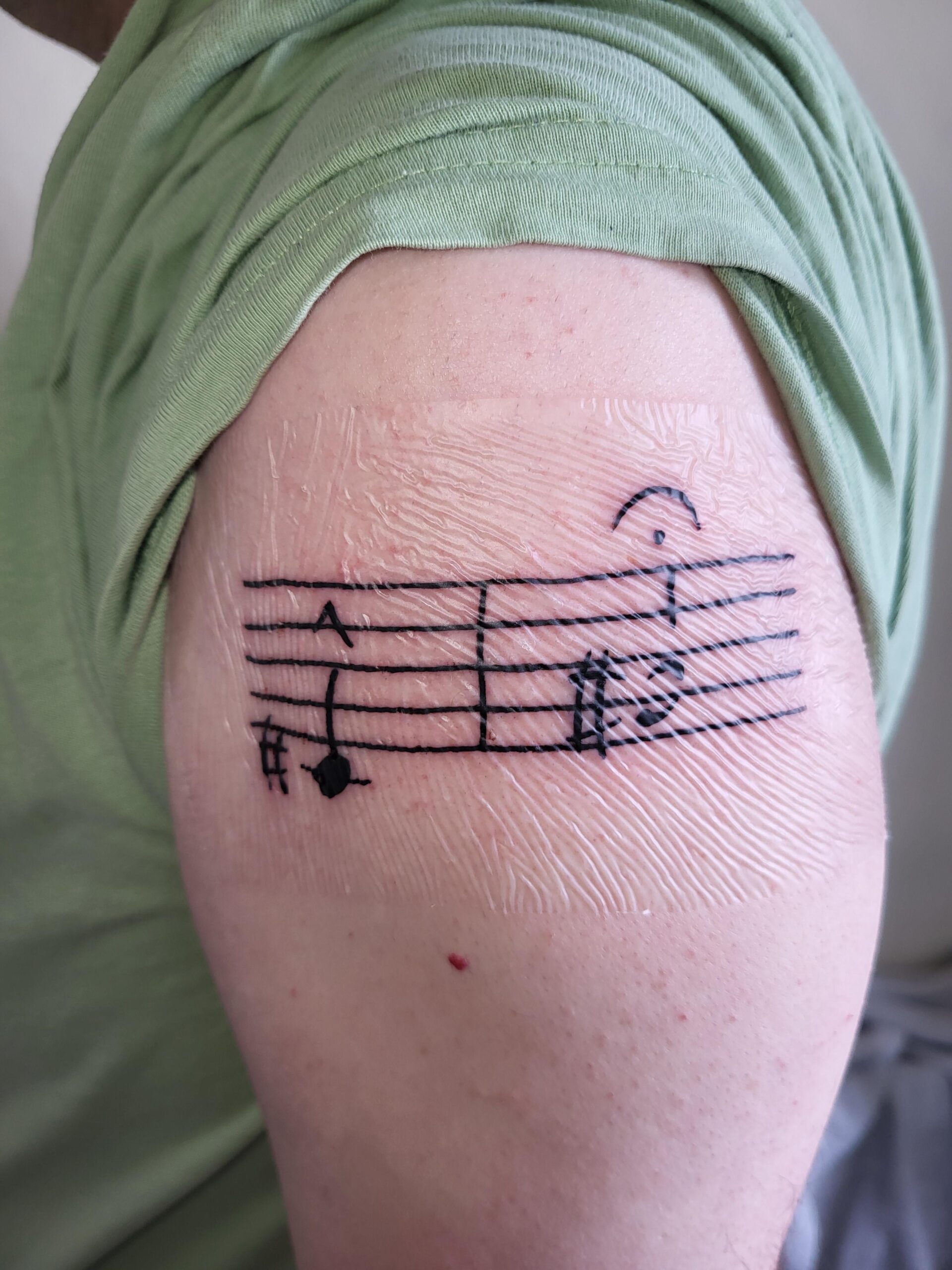 Minimalist Sheet Music Staff Tattoo