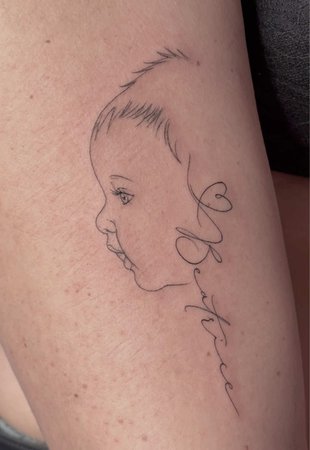 Delicate Baby Portrait Outline