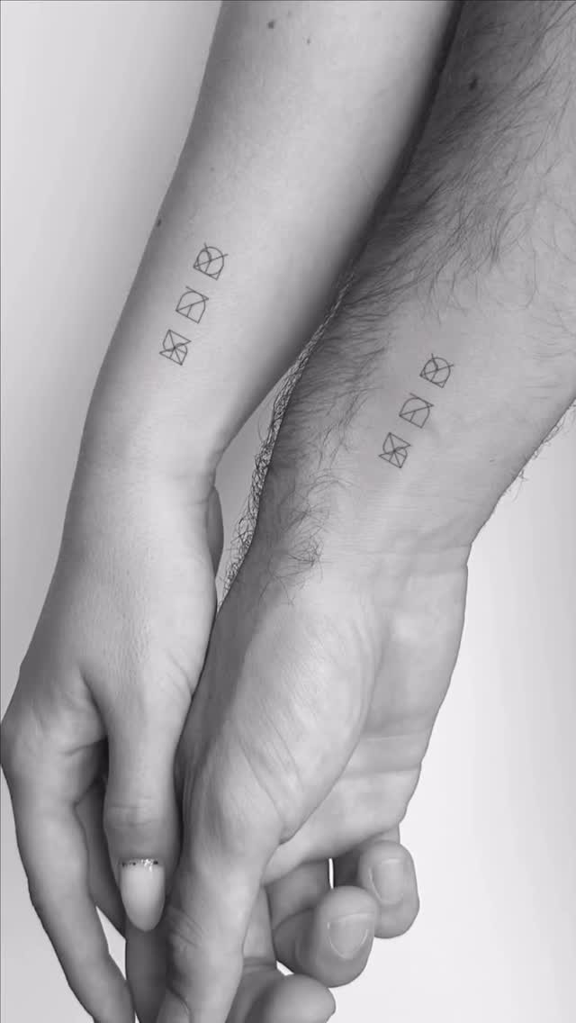 Minimalist Matching Geometric Tattoos