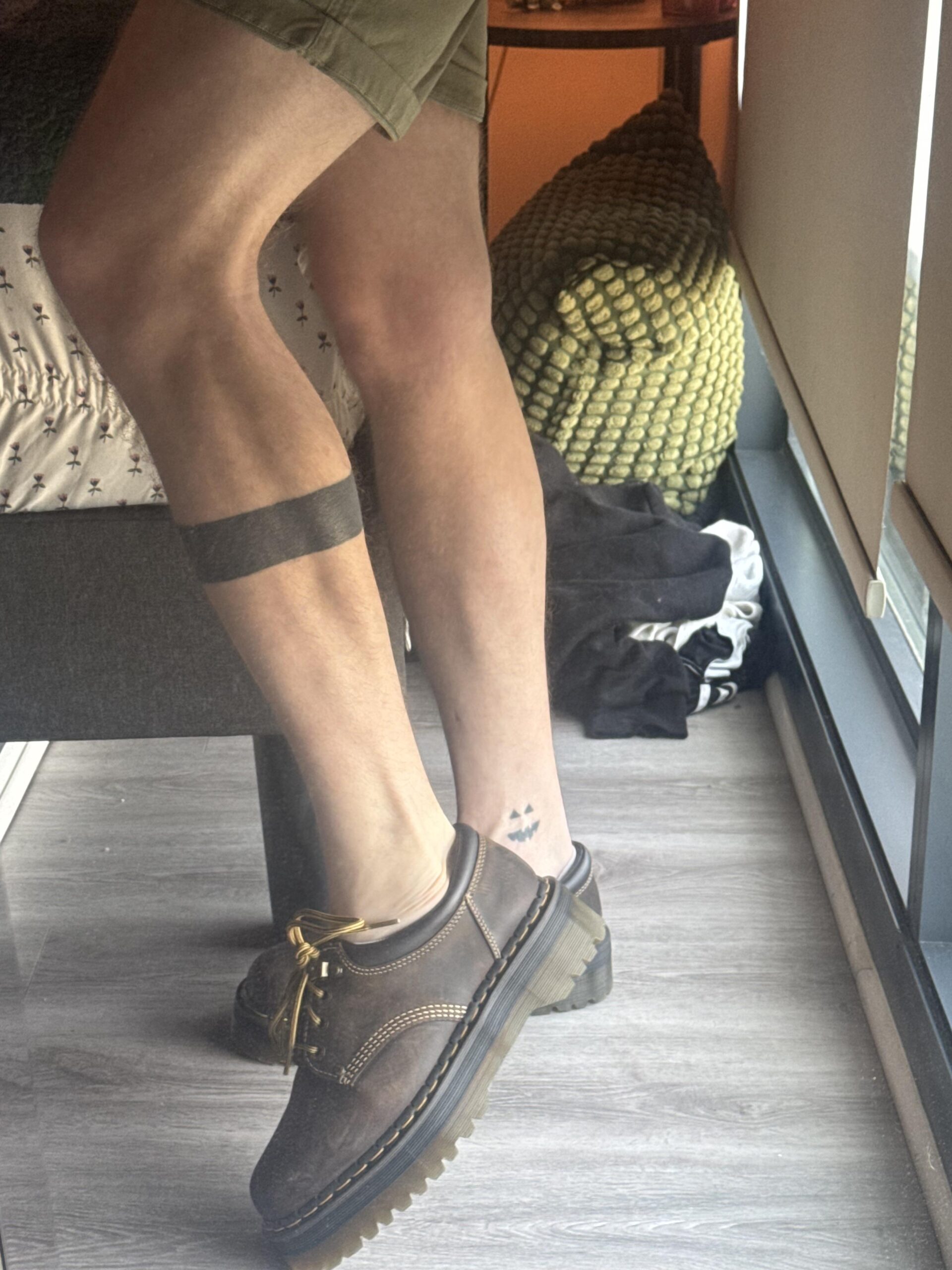 Classic Black Band Leg Tattoo