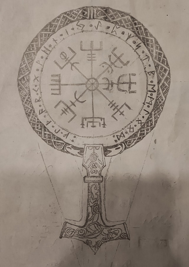 Norse symbol tattoo stencil sketch