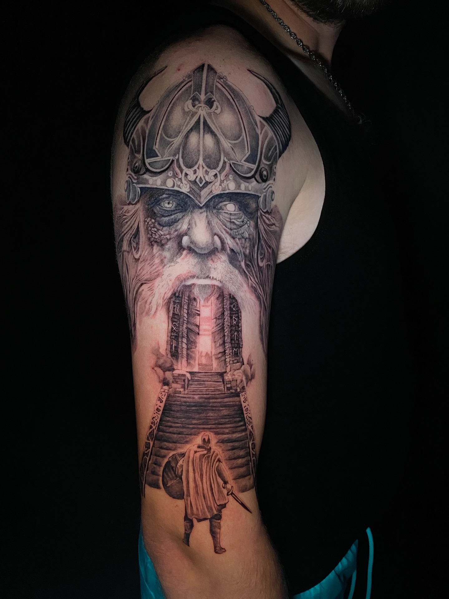 Stunning Valhalla Gate Arm Tattoo